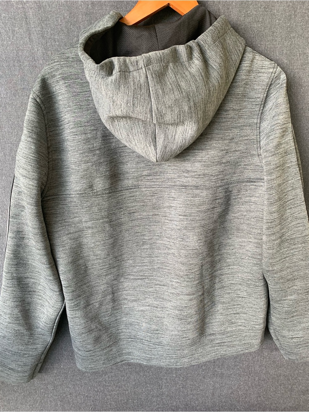 Guess Gray Hooded Zip-Up Sweatshirt Jacket Branded Sleeve Tape Adult Medium - Picture 4 of 7